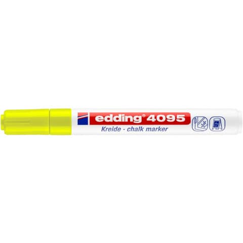 Marcatore a gesso liquido edding 4095 punta conica 2-3 mm giallo fluorescente E-4095 065